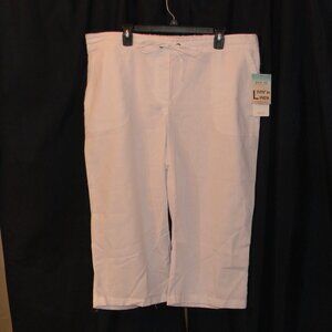 Per Se Livin' in Linen White Cropped Capris White 1X NWT